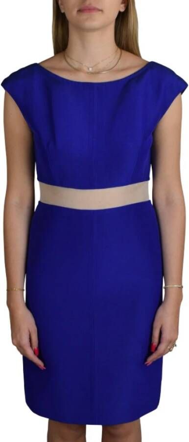 Balenciaga Blauwe Zijden en Katoenen Jurk Blauw Dames