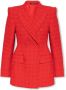 Balenciaga Tweed Blazer Jas met Peak Revers Red Dames - Thumbnail 1