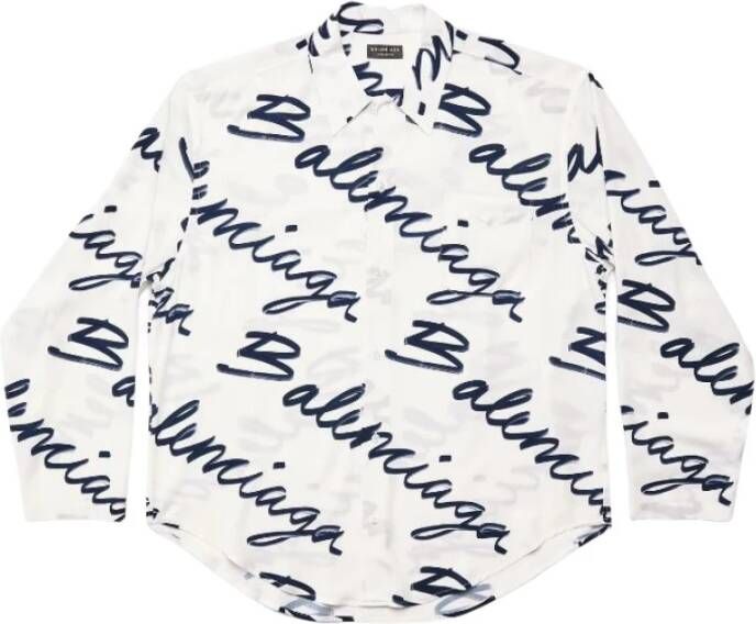 Balenciaga Overhemd met monogram White Dames