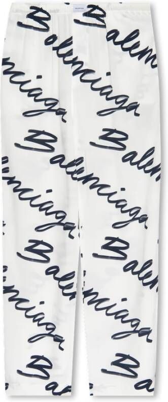 Balenciaga Broek met logo Wit Dames