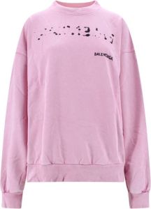 Balenciaga Comfortabele Sweatshirt met Logo Print Roze Dames