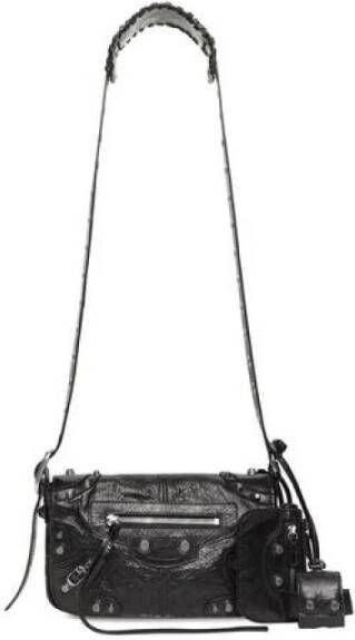 Balenciaga Schoudertas van leer met studs Black