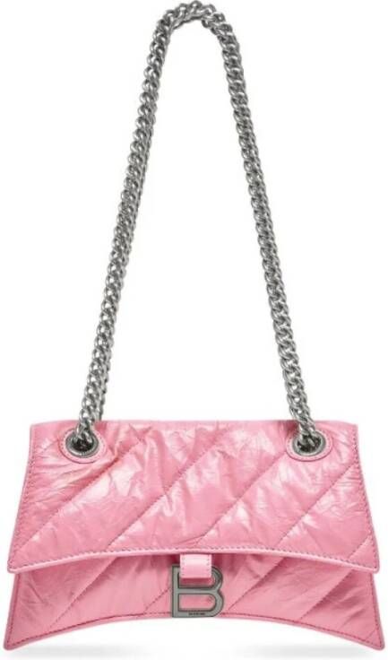 Balenciaga Crush Small Chain Quilted Bag Roze Dames
