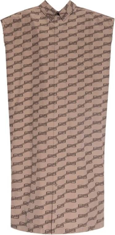 Balenciaga Dag Midi -jurk Bruin Dames