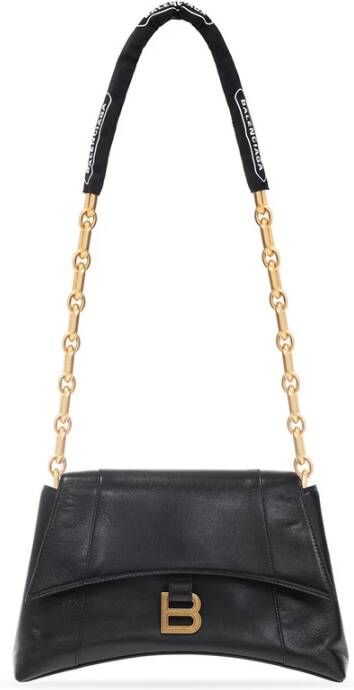 Balenciaga Downtown Small Shoulder Tas With Chain Zwart Dames