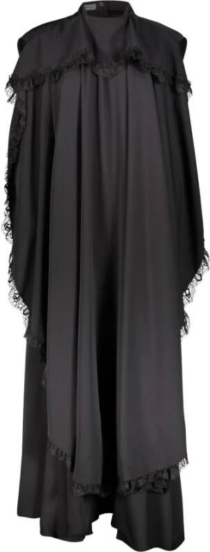 Balenciaga Elegante Kant Maxi Jurk Zwart Dames