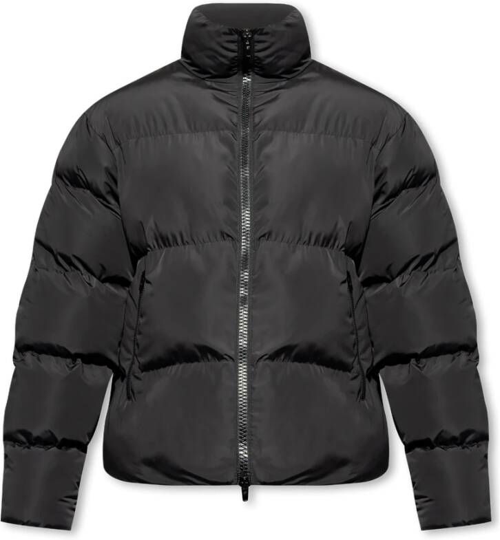 Balenciaga Gewatteerde jas met logo Zwart Heren
