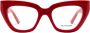 Balenciaga Ultra-Lichte Rechthoekige Bril Bb0238O 003 Rood Dames - Thumbnail 1
