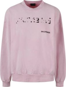 Balenciaga Grafisch Bedrukte Crewneck Sweatshirt Roze Dames