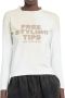 Balenciaga Gratis Styling Tips Print T-Shirt Beige Dames - Thumbnail 1