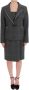 Balenciaga Gray Checkered Cotton Blazer Dress Set Suit Grijs Dames - Thumbnail 1