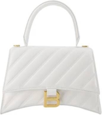 Balenciaga Hourglass Bag in White Quilted Leather Wit Dames