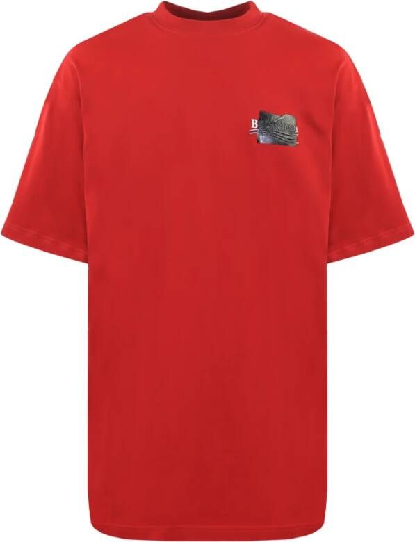 Balenciaga Heren XS Grote Pasvorm T-Shirt Rood Heren