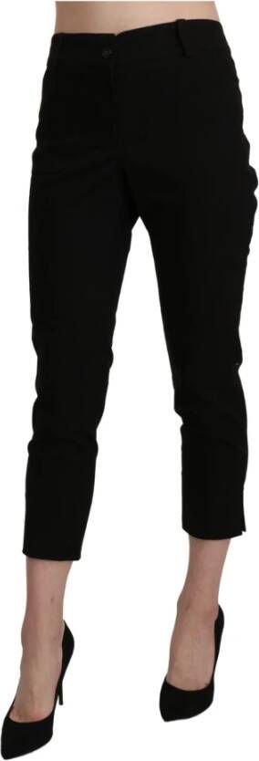 Bencivenga Elegante Zwarte High Waist Cropped Broek Black Dames