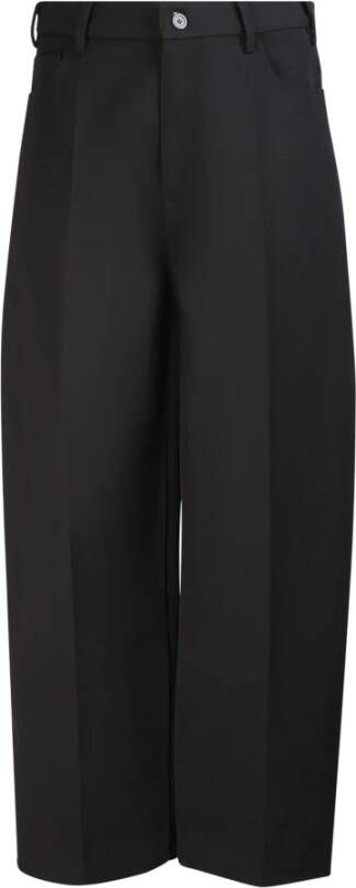 Balenciaga Hoge Taille Oversized Katoenen Broek Zwart Heren