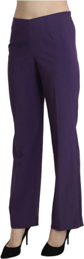 Bencivenga Hoge taille katoenen broek met logodetails Purple Dames