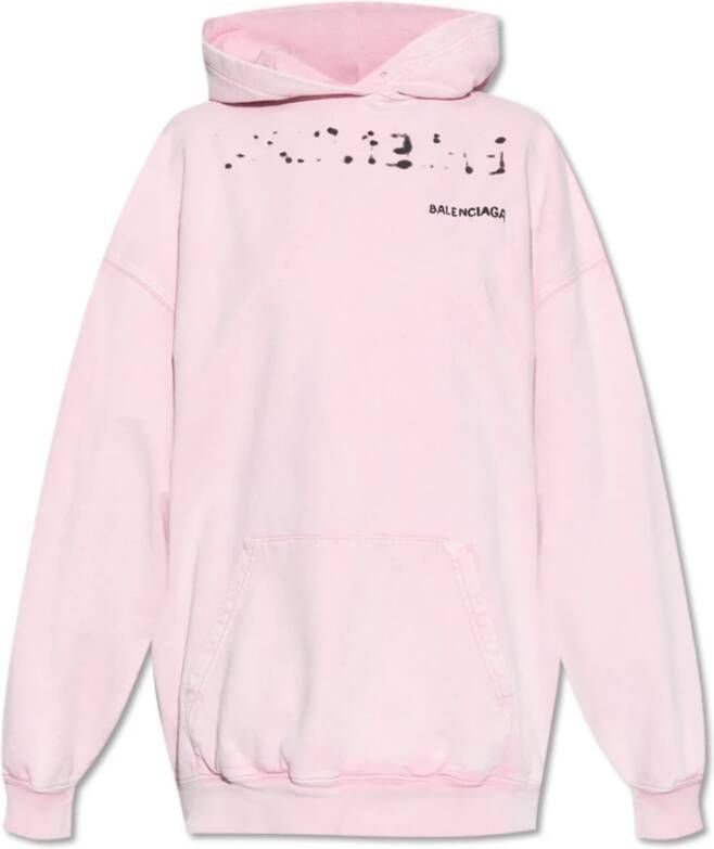 Balenciaga Hoodie met logo-print Roze Dames