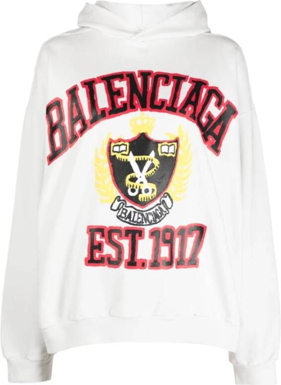 Balenciaga Hoodies Wit Dames