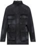 Balenciaga Zwarte Ripstop Katoenen Parka met Witte Spatten Black Heren - Thumbnail 1