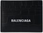 Balenciaga Zwarte Leren Logo Portemonnee Black Heren - Thumbnail 1