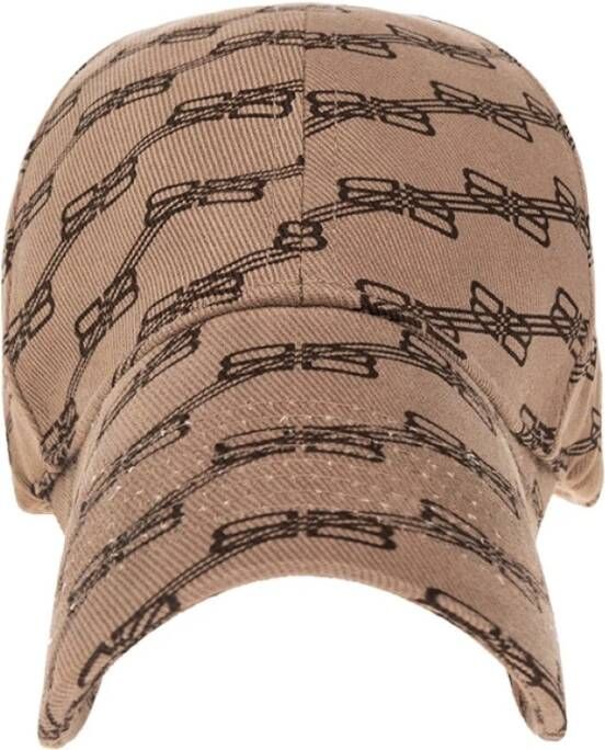 Balenciaga Monogram Logo Baseball Cap Beige Brown Beige Heren