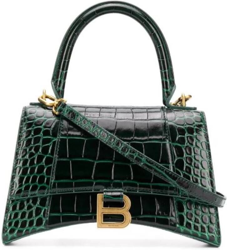 Balenciaga Kleine `Hourglass` Handtas Groen Dames