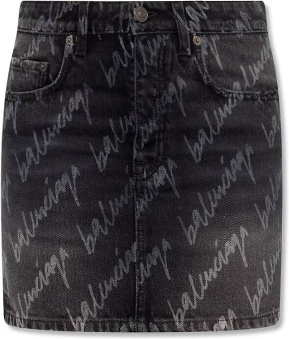 Balenciaga Korte Denim Rok Grijs Dames
