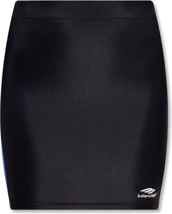 Balenciaga Stretch Rock Hoge taille elastische rok met contrastdetails Zwart Dames
