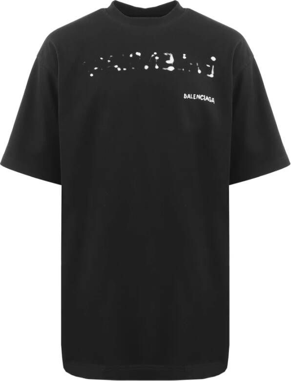 Balenciaga Large Fit T-Shirt Zwart Heren