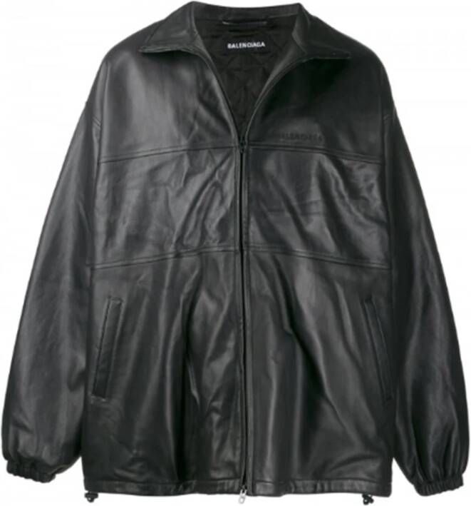 Balenciaga Leather Jackets Zwart Heren