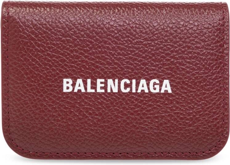Balenciaga Leren portemonnee met logo Rood Dames