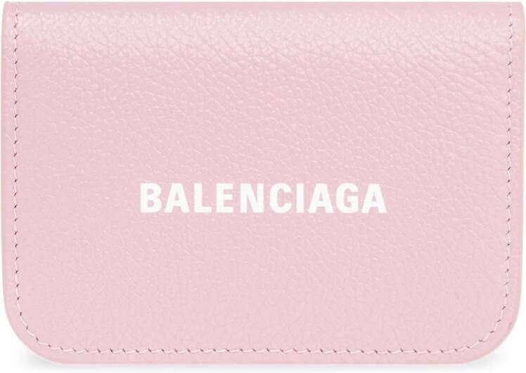 Balenciaga Leren portemonnee met logo Roze Dames