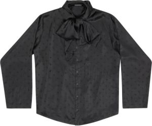 Balenciaga Letters all over hooded blouse Zwart Dames