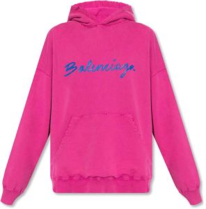 Balenciaga Logo hoodie Roze Dames