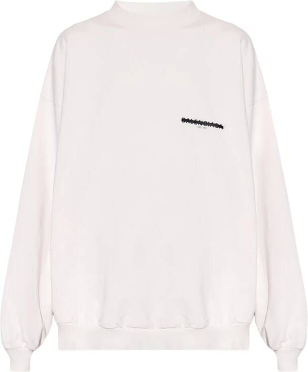 Balenciaga Logo-geprinte sweatshirt Beige Dames