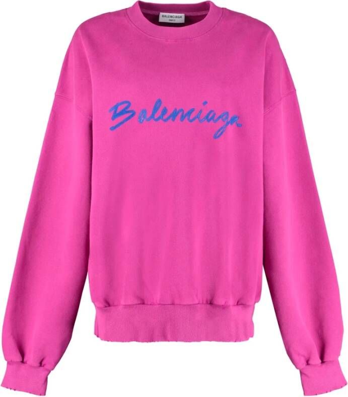 Balenciaga Logo Sweatshirt Roze Dames