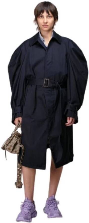 Balenciaga Luxe Oversize Trenchcoat voor Vrouwen Zwart Dames