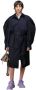 Balenciaga Luxe Oversize Trenchcoat voor Vrouwen Zwart Dames - Thumbnail 1