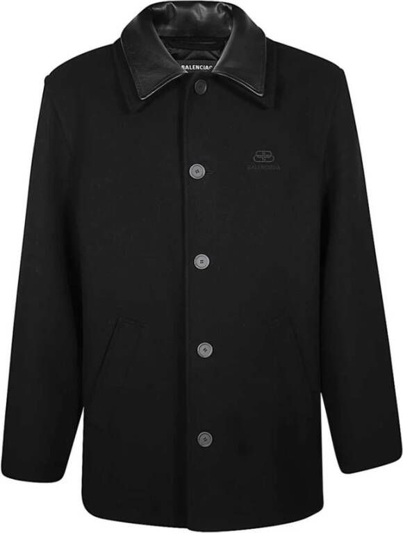 Balenciaga Luxe wollen jas voor heren Zwart Heren