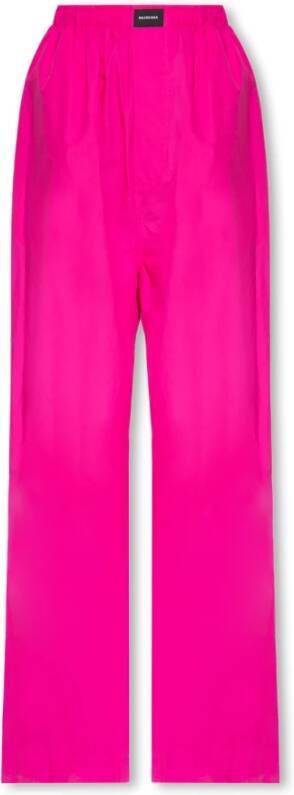 Balenciaga Ontspannen zittende katoenen broek Roze Dames
