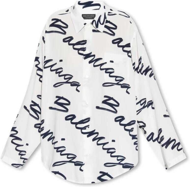 Balenciaga Overhemd met monogram White Dames