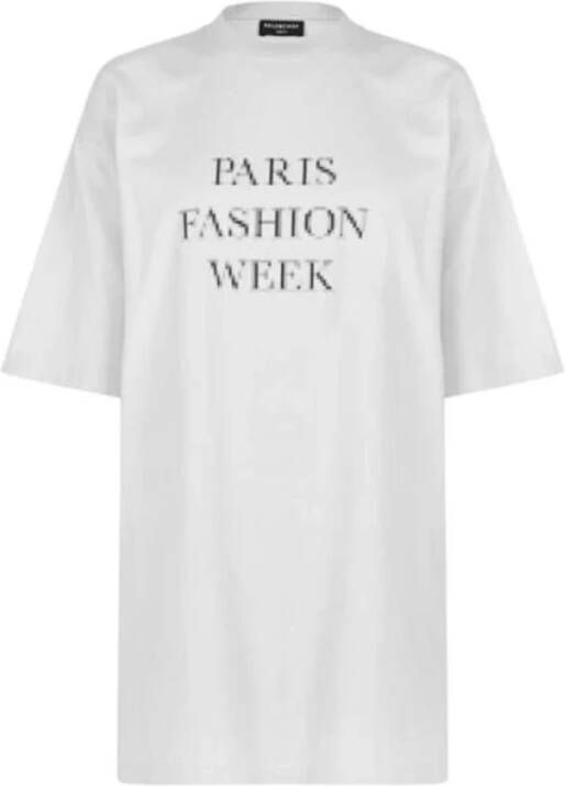 Balenciaga Oversized Distressed T-Shirt Wit Heren