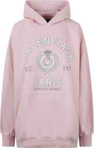 Balenciaga Oversized Hoodie met Contrastprint Roze Dames