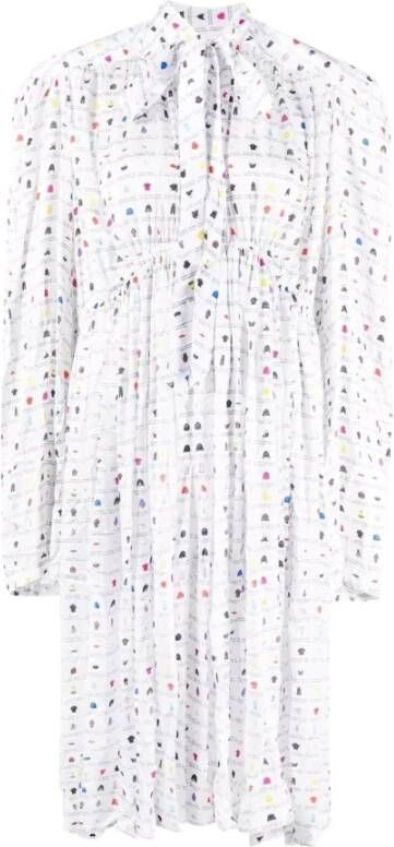 Balenciaga Oversized Jurk met Bloemenprint White Dames