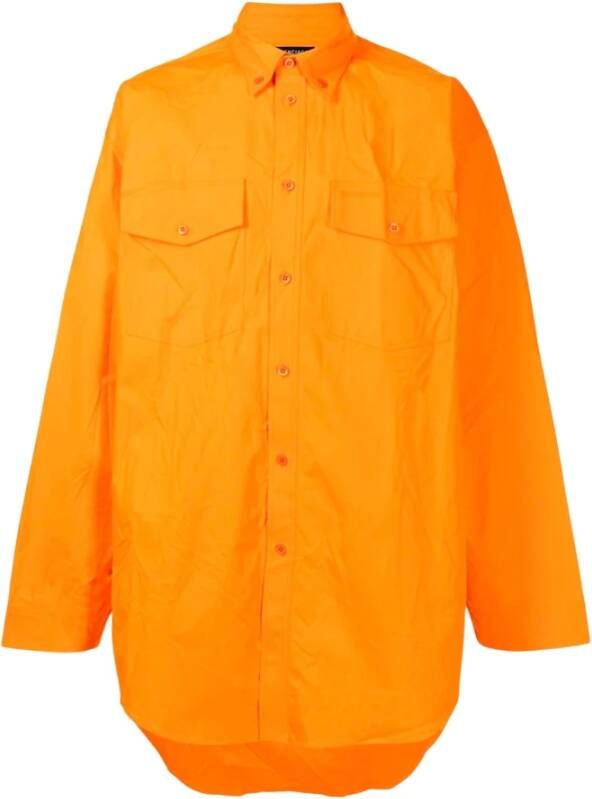 Balenciaga Oversized Katoenen Overhemd Upgrade Oranje Dames