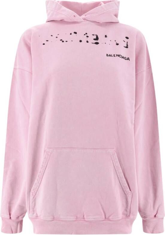 Balenciaga Oversized Roze Katoenen Sweatshirt Roze Dames