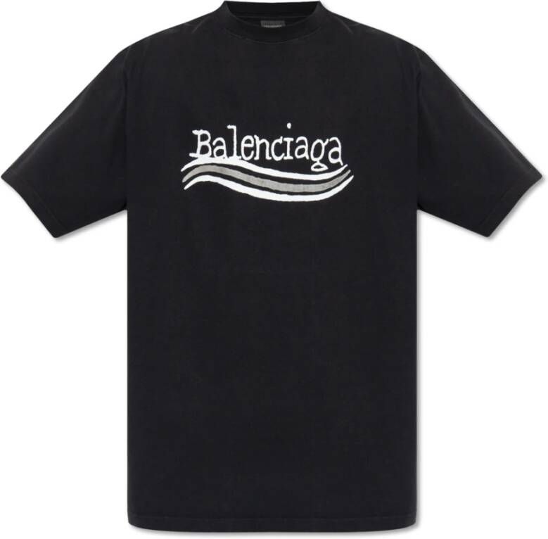Balenciaga Oversized T-shirt Zwart Heren