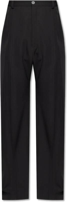 Balenciaga Plooivoorkant broek Zwart Heren