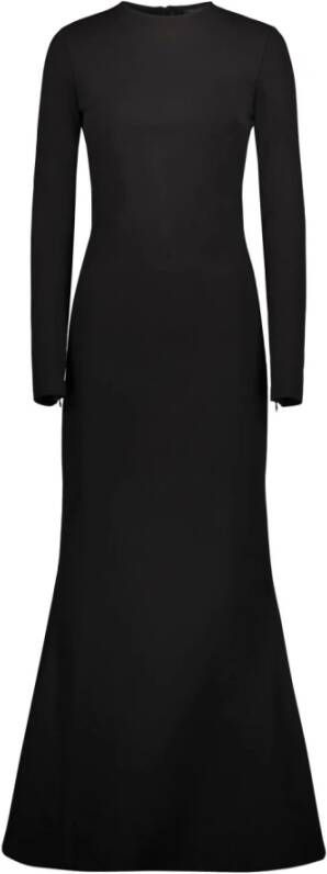 Balenciaga Prachtige Zwarte Viscose Maxi Jurk Zwart Dames