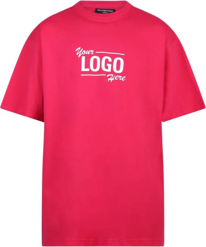 Balenciaga Roze Bedrukt Katoenen T-shirt voor Heren Roze Heren